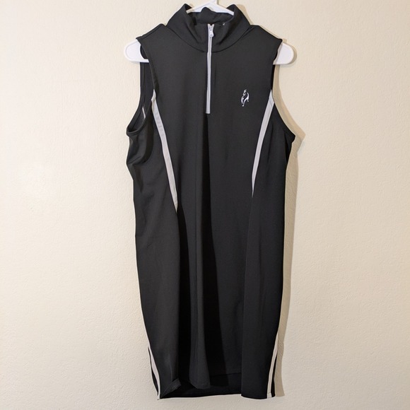 Ralph Lauren Dresses & Skirts - Ralph Lauren‎ RLX Golf Dress Women's Medium Black Sleeveless 1/4 Zip Stripe
